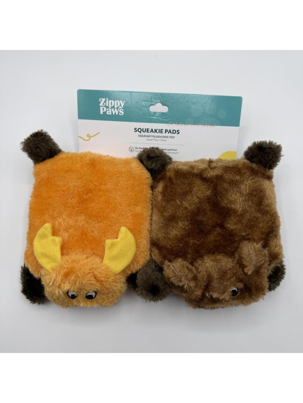 ZippyPaws Squeakie Pads 2 Pack Bear and Moose Squeaky Dog Toys Zippy Paws - Picture 3 of 6